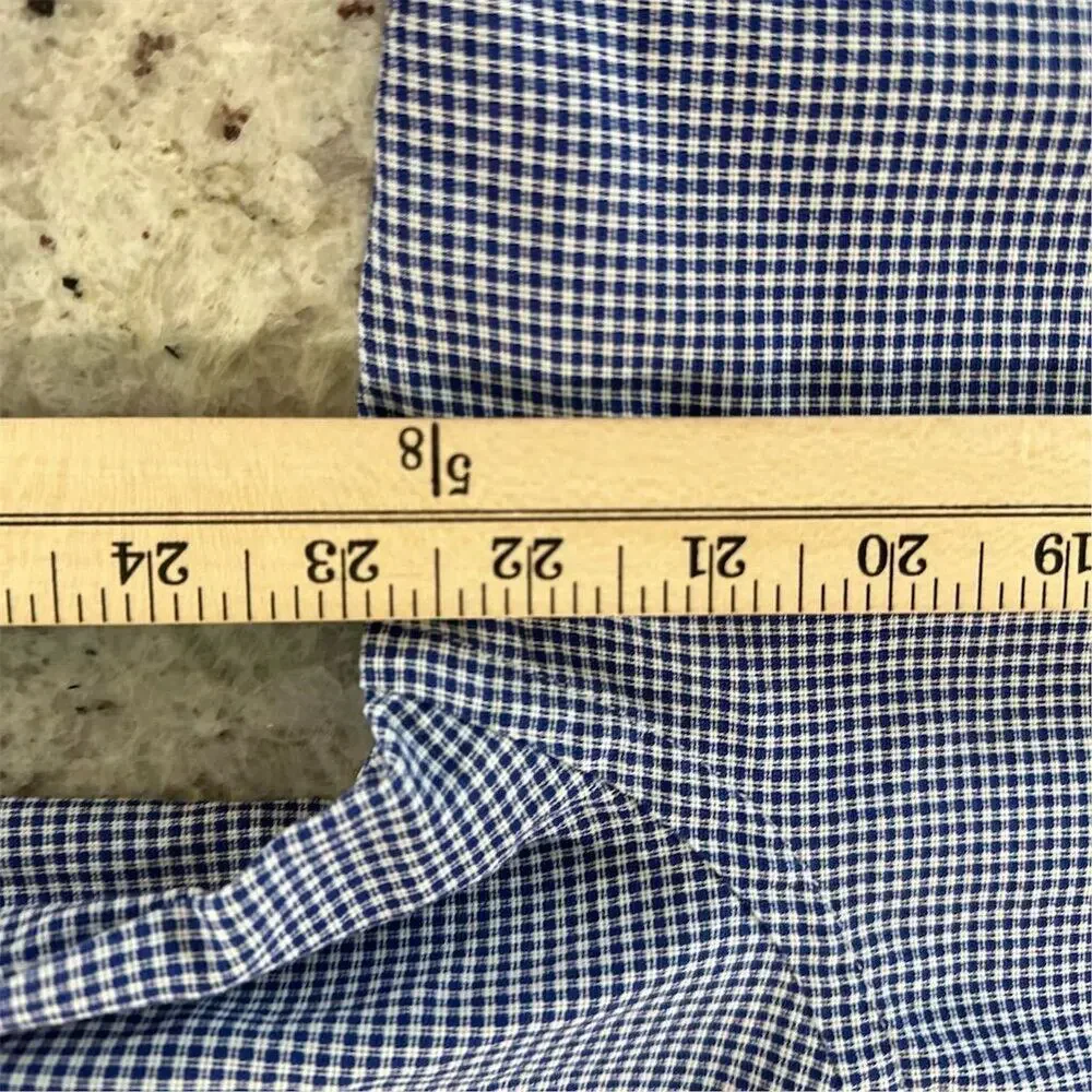 Giorgio Armani Men's XL Blue Checkered Long Sleeve Dress Shirt‎ - Picture 13 of 16
